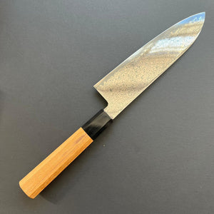 Santoku knife, VG10 stainless steel, Damascus finish, Kurozome range - Hatsukokoro - Kitchen Provisions