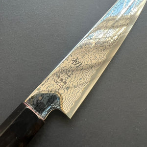 Petty knife, VG10 stainless steel, Damascus finish, Kurozome range - Hatsukokoro - Kitchen Provisions