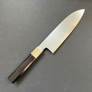 Santoku knife, Aogami 1 carbon steel, Damascus finish - Nakagawa Hamono x Myojin Naohito - Kitchen Provisions