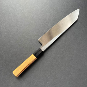 Single bevel Kiritsuke Gyuto knife, shirogami 2 with Iron cladding, polished finish - Hatsukokoro Shirasagi - Kitchen Provisions