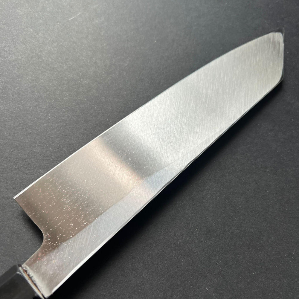 Single bevel Kiritsuke Gyuto knife, shirogami 2 with Iron cladding, polished finish - Hatsukokoro Shirasagi - Kitchen Provisions