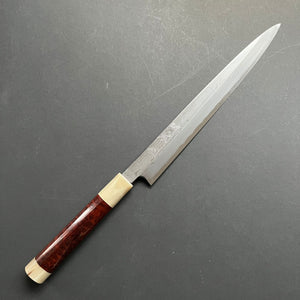 Yanagiba knife, Aogami 1 with iron cladding, Damascus finish - Nakagawa Hamono