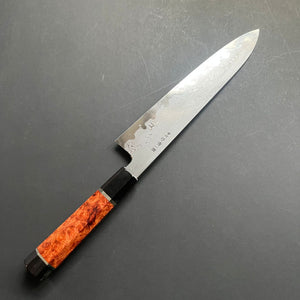 
            
                Load image into Gallery viewer, Gyuto knife, Aogami 1 with iron cladding, Damascus finish - Nakagawa Hamono x Naohito Myojin
            
        