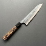 Gyuto knife, Aogami Super with stainless steel cladding, kurouchi and tsuchime finish - Anryu Hamono
