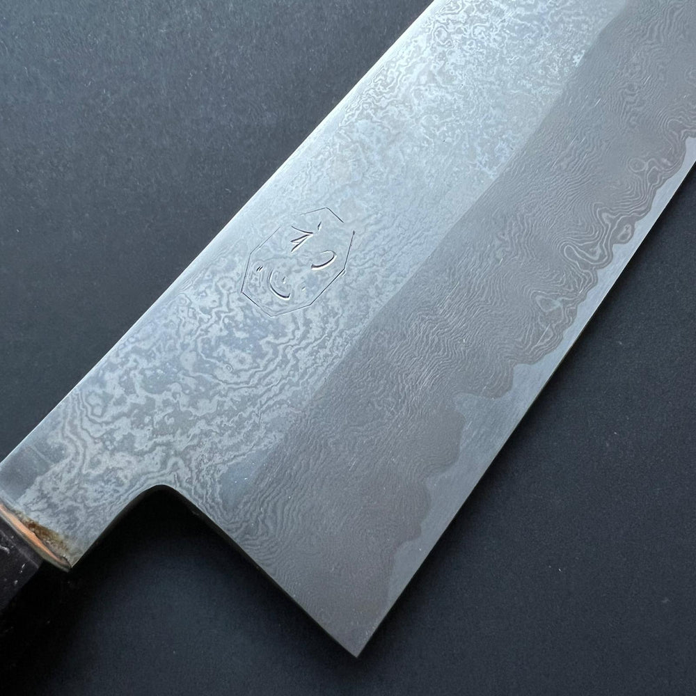 Tsubaki Kiritsuke knife, Ginsan stainless steel, Damascus finish, honwarikomi construction - Miyazaki