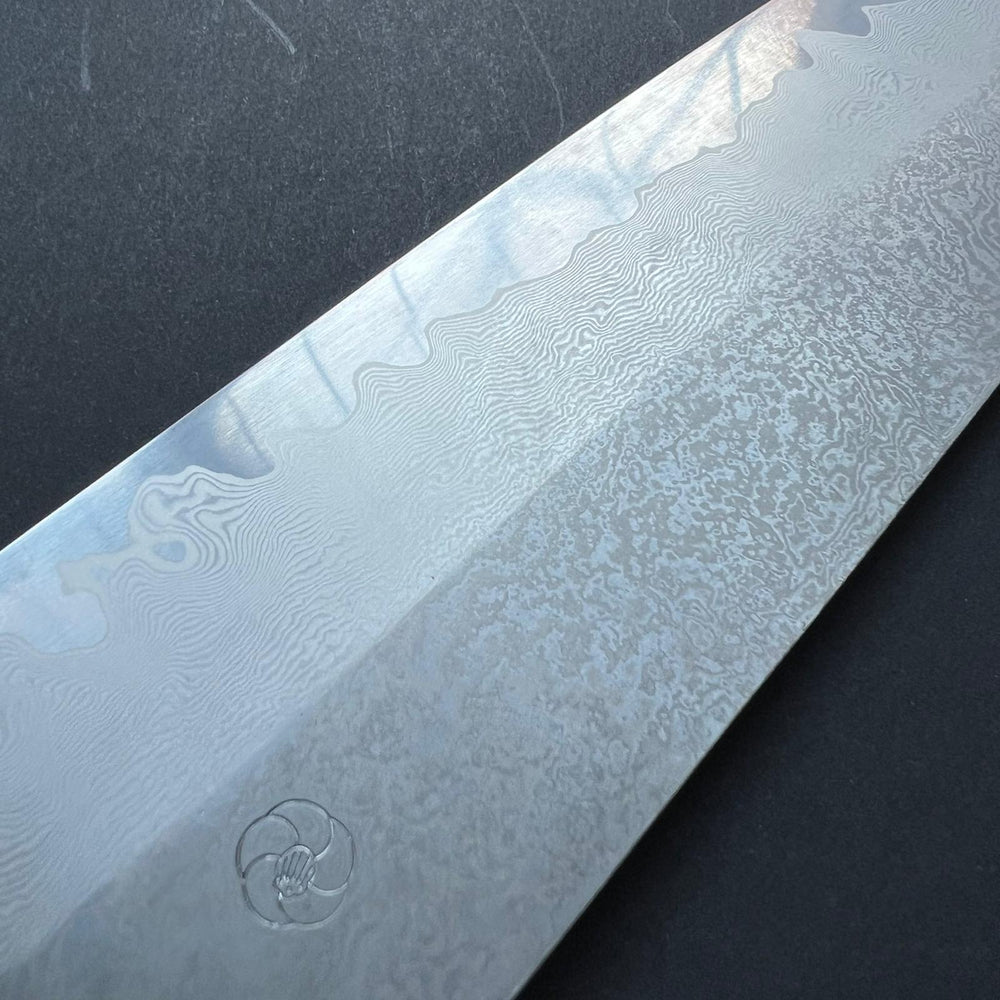 Tsubaki Kiritsuke knife, Ginsan stainless steel, Damascus finish, honwarikomi construction - Miyazaki