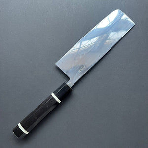 Honyaki Nakiri knife, Shirogami 2 Carbon steel, mirror polish finish - Ikeda