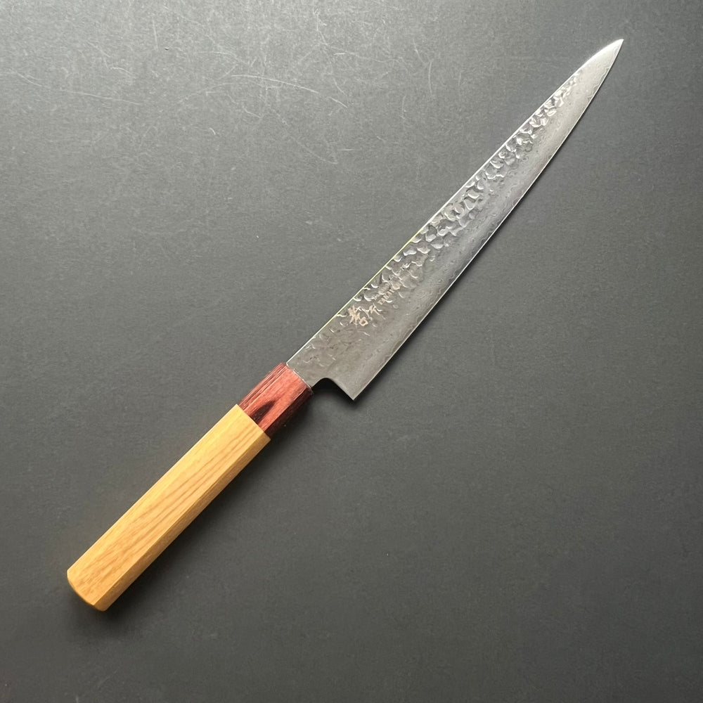 Sujihiki knife, VG10 stainless steel, Damascus Tsuchime finish, Wa handle - Sakai Takayuki