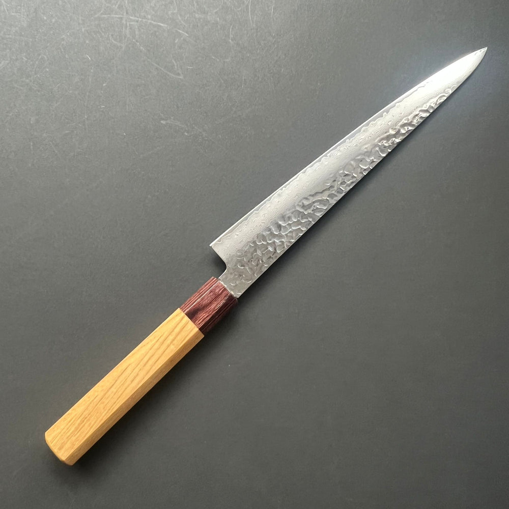 Sujihiki knife, VG10 stainless steel, Damascus Tsuchime finish, Wa handle - Sakai Takayuki