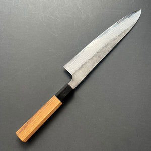 Gyuto knife, Aogami 2 carbon steel with iron cladding, damascus nashiji finish, Inazuma range - Hatsukokoro