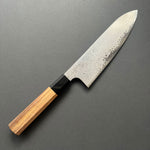 Santoku knife, Ginsan with Stainless Steel cladding, Damascus finish, Ginyo range - Hatsukokoro