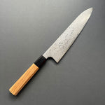 Gyuto knife, Ginsan with Stainless Steel cladding, Damascus finish, Ginyo range - Hatsukokoro