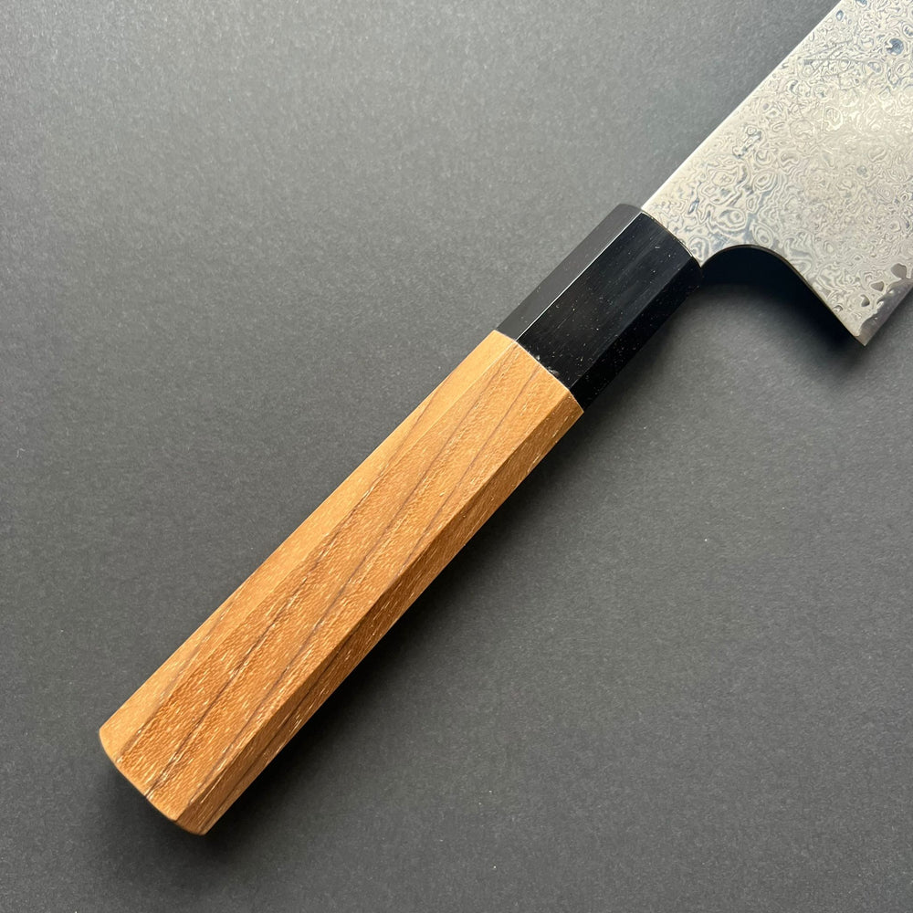 Gyuto knife, Ginsan with Stainless Steel cladding, Damascus finish, Ginyo range - Hatsukokoro