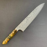 Gyuto knife, SG2 powder steel, damascus finish, custom acrylic handle (Multi) - Kato - Kitchen Provisions