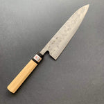 Gyuto knife, Shirogami 1 with stainless steel cladding, nashiji finish, Maboroshi range, wa handle - Fujiwara - Kitchen Provisions