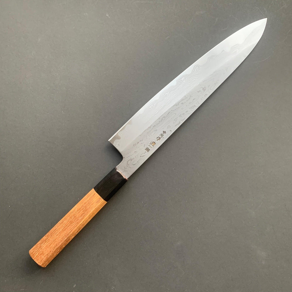 Gyuto knife, Aogami 1 carbon steel, Damascus finish - Nakagawa Hamono - Kitchen Provisions