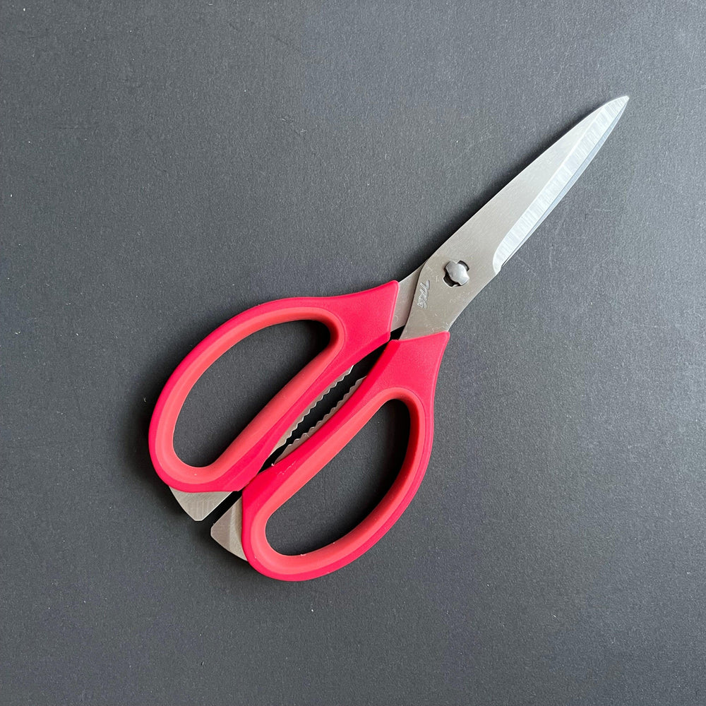 Japanese kitchen scissors - TKG, red handles, stainless steel - Kitchen Provisions