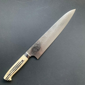 Gyuto knife, SG2 stainless steel, Damascus finish, jigged bone handle - Saji - Kitchen Provisions