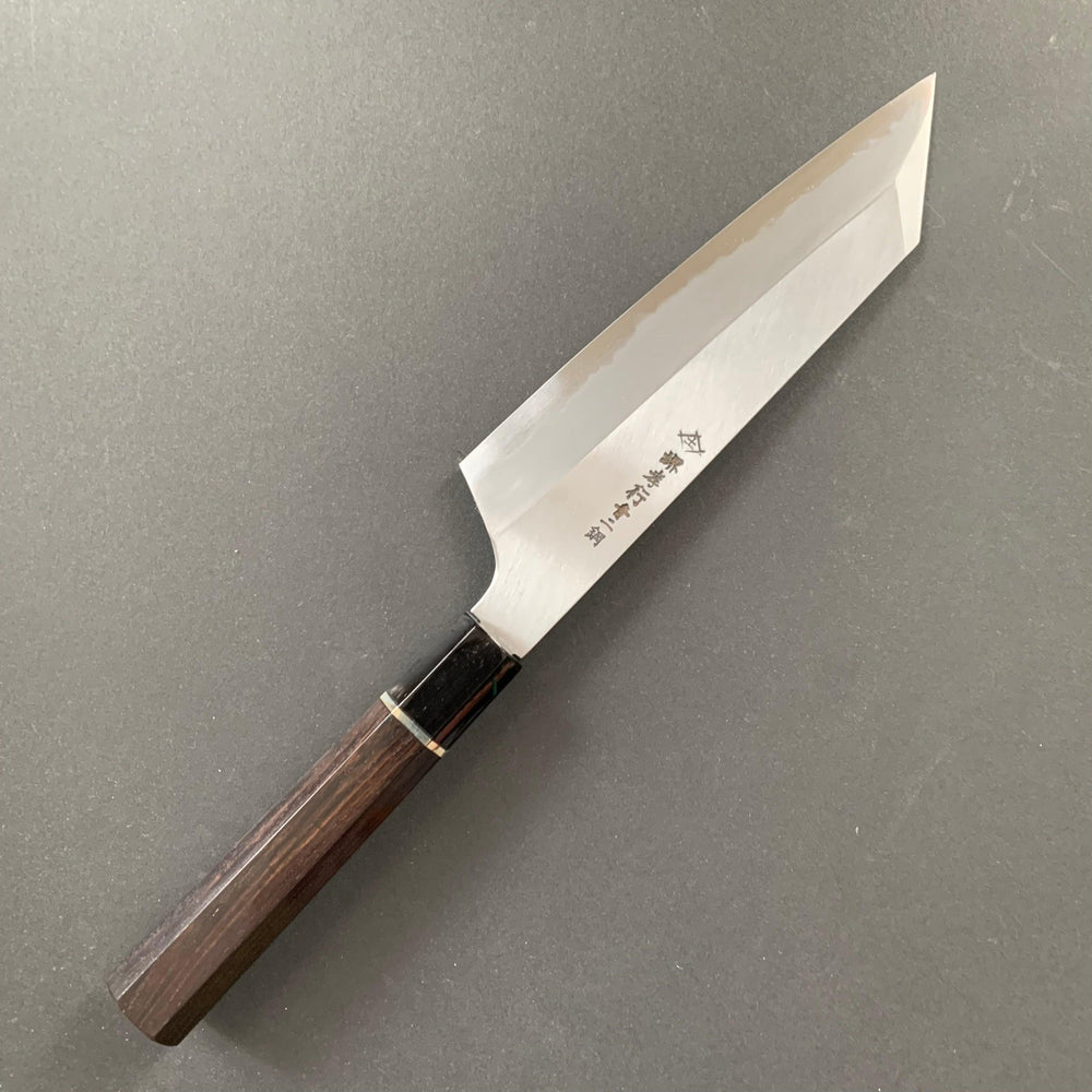 
            
                Load image into Gallery viewer, Kengata santoku knife, Aogami 2, iron clad, polished finish - Sakai Takayuki - Kitchen Provisions
            
        
