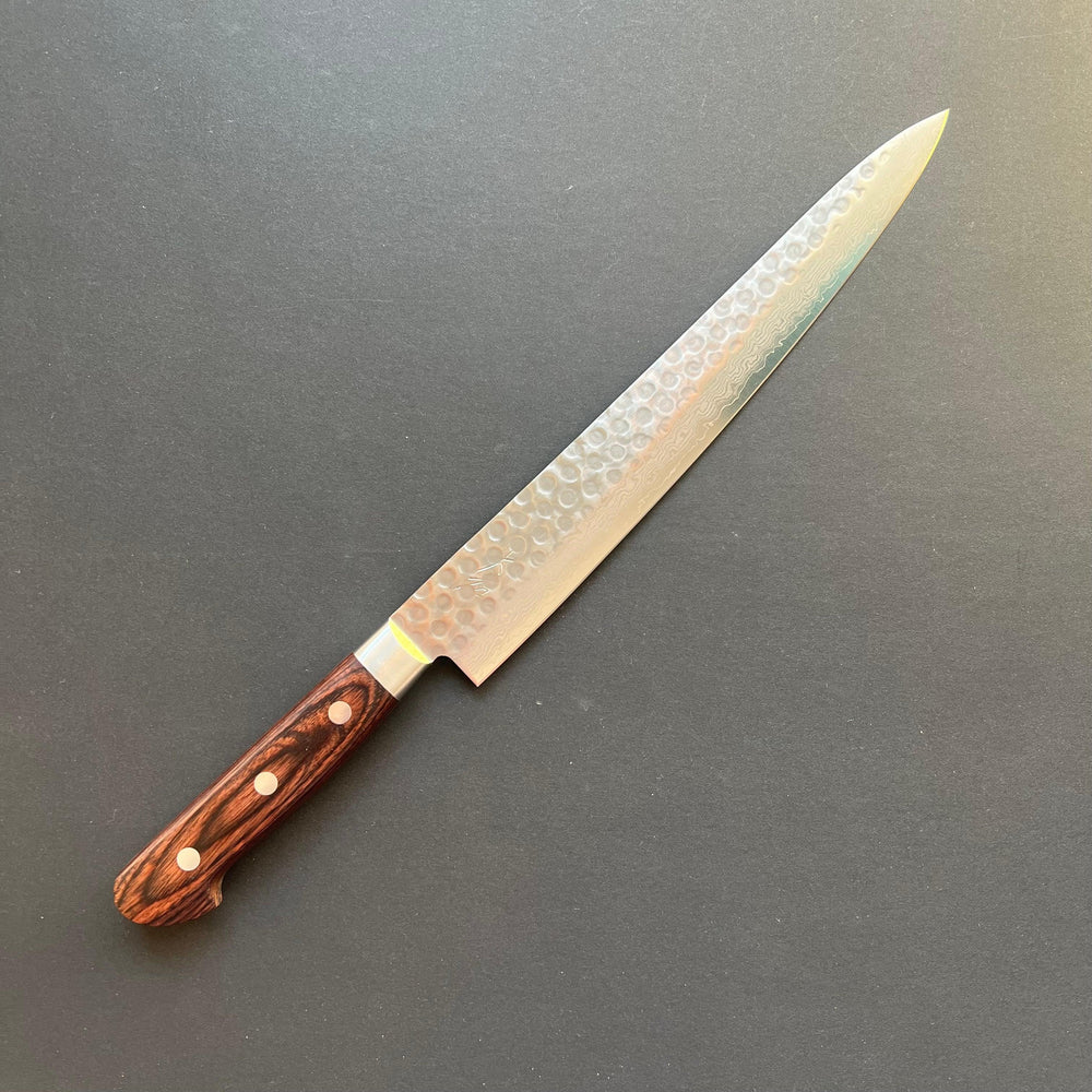Sujihiki knife, VG10, damascus and tsuchime finish - Ohishi - Kitchen Provisions