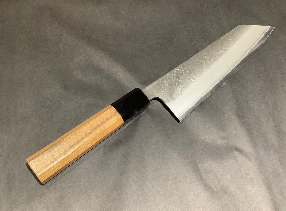 Bunka knife, Shirogami 2 with stainless steel cladding, nashiji finish - Yoshikane - Kitchen Provisions