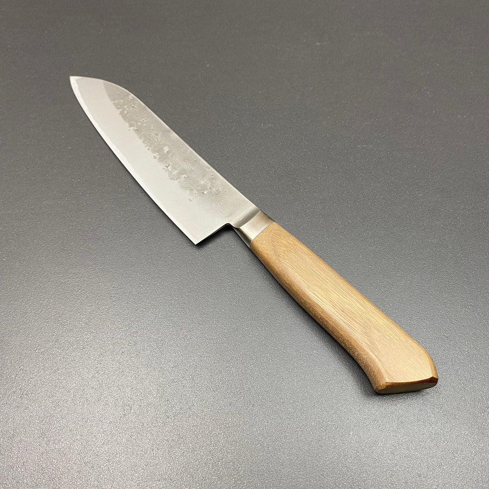 Santoku knife, Aogami 2 core with stainless steel cladding, nashiji finish - Tadafusa - Kitchen Provisions