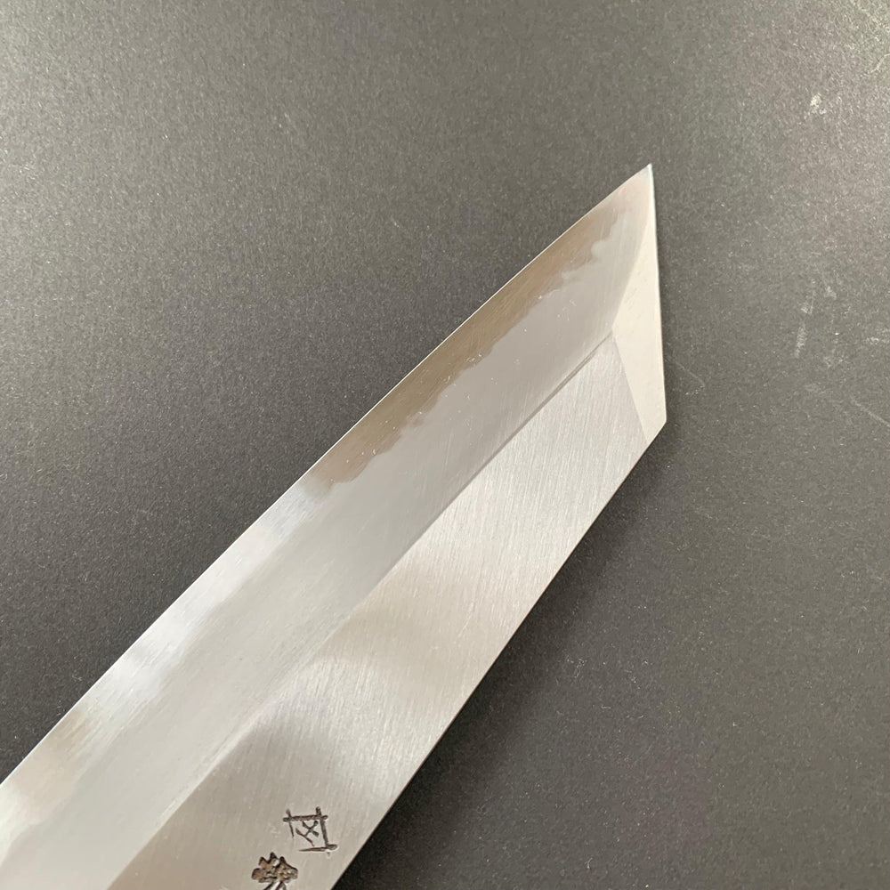 Kengata santoku knife, Aogami 2, iron clad, polished finish - Sakai Takayuki - Kitchen Provisions