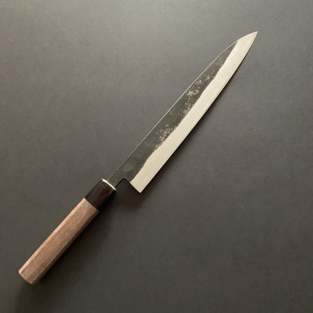 Double bevel Yanagiba knife, shirogami 1, kurouchi finish - Nishida - Kitchen Provisions
