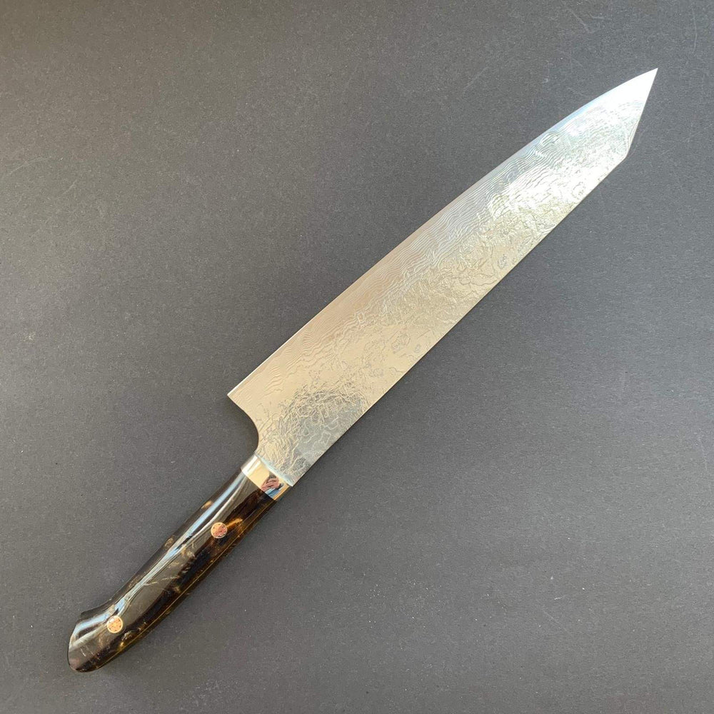 Gyuto knife, SG2 powder steel, Damascus and Tsuchime finish, Acrylic handle - Saji - Kitchen Provisions
